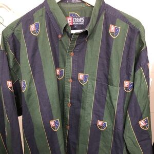 Vintage rare Chaps Ralph Lauren stripe prep shirt size large